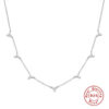 CANNER Three Diamond Clavicle Necklace For Women Sterling Sier Jewelry Charming Pendant Chain Choker Bijoux Collar