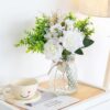 7ed67ac516eac834 CEWOR Faux Flowers in Vase, 1 Pack, Artificial Rose Faux Flowers in Vase for Centerpiece Table Decorations and Home Office Decor