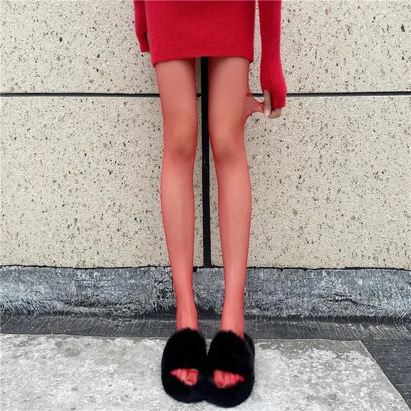 Women Socks Tights Stockings Slim See-Through Lingerie Lace Leggings Winter Women's Pantyhose Red Bodys Sexy Mujer Bottom