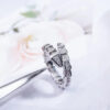 Classic Brand Designer S Designers Ring Sier Plated for Women Open Snake Pattern Easy to Deform Lady Bone Rings Full Diamond Top Level Gift Casual Fashion Party
