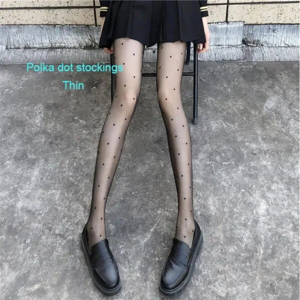 Women Socks Spring Summer Autumn Polka Dot Stockings Womens Thin Black Silk JK Anti Hook Sexy Ins Trendy Pantyhose