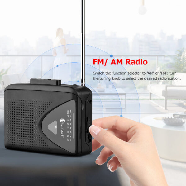 Portable USB Cassette Tape to MP3 Converter Capture Audio Music Player Recorder AM/ FM Radio