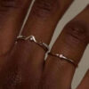 7efe62769150adc2 Kuololit AU750 14K Rose Gold Moissanite Ring for Women Solitaire Matching Wedding Diamond V Band Engagement Christmas