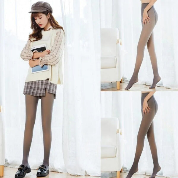 7eff351086f0c18c Socks & Hosiery Women Winter Warm Fake Translucent Pantyhose Thicken Faux Fleece Lined Seamless Stockings Slimming Legs Opaque Footed