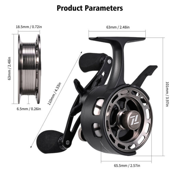 LEOFISHING CNC Ice Fishing Wheel Winter Quick Release Reel 3+1 Metal Spool Coil Smooth Lure Fish Equipment Accessories