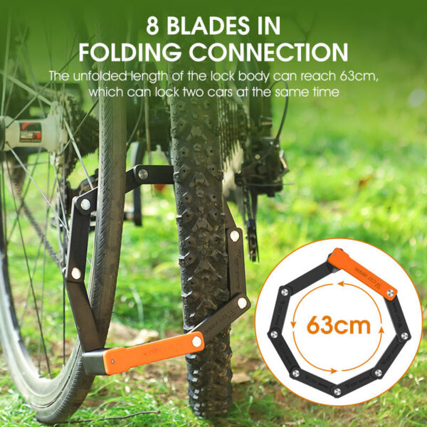 7f1f34bcef1d2025 WEST BIKING Foldable MTB Road Security Anti-theft Cycg Scooter Electric Bike Chain Lock Bicycle Accessories