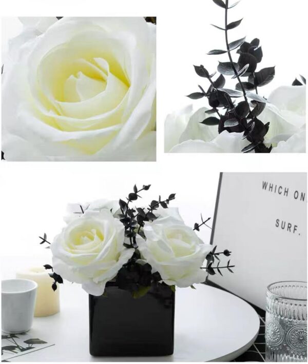 7f20b063c1acbd57 Fake Peony Flowers in Ceramic Vase,Faux Hydrangea Flower Arrangements for Home Decor Artificial Flowers with Vase