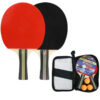 7f2f6187f34af79c High quality Portable Ping Pong Racket Set Table Tennis Blade Rackets Paddle of 2 Long Handle Ping Pong Paddles + 3 balls