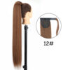 7f3d6d944d37b5dc 34inches Synthetic Ponytail Hair Extension Clip in Fake Wig Hairpiece Blonde Wrap Around Pigtail Long Smooth Overhead Pony Tail