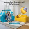 Inflatable Sofa Blow Up Sofa with Built-in Pump, Multifunctional Portable Air Couch for Camping, Inflatable Couch for Camping with Backrest Suitable for Home Outdoor and Guests (Blue)