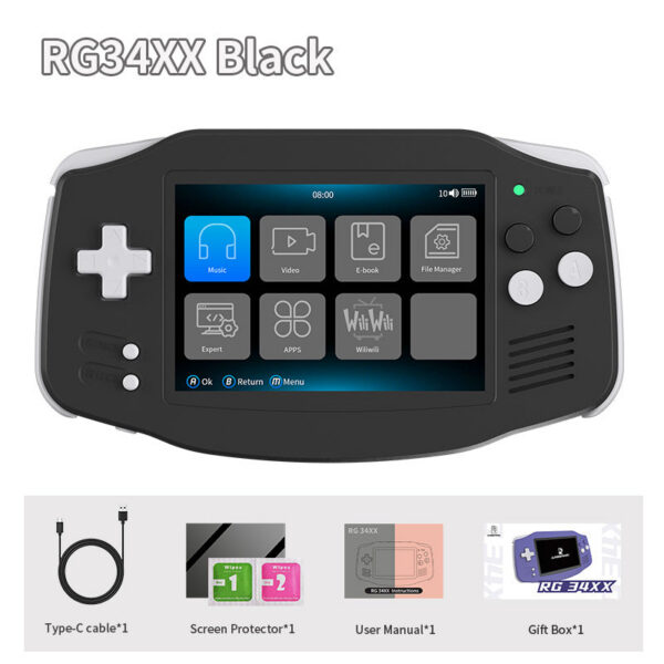 ANBERNIC RG 34XX Handheld Game Console 3.4” IPS 720*480 Screen ux 64-bit 3500mAH Bluetooth RG34XX Retro Video Gaming Players