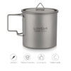 Lixada Ultralight Titanium 300/350/550/650ml Outdoor Cup Camping Picnic Water Mug Tableware with Foldable Handle