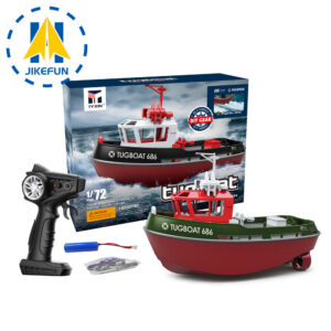 7f745c55b7ec6a9b JIKEFUN 686 Rc Boat 2.4G 1/72 Powerful Dual Motor Long Range Wireless Electric Remote Control Tugboat Model Toys for Boys Gift