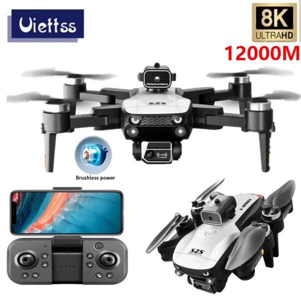 7f77119365883adc New S2S Mini Drone Profesional 8K HD Camera Fly 25Min Obstacle Avoidance Brushless Foldable Quadcopter Optical Flow RC Dron