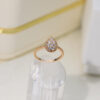 2024 Pure Sterling Sier Jewelry Women Single Water Drop Ring Diamond Wedding Engagement High Quality Fine Design