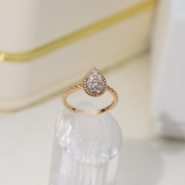 2024 Pure Sterling Sier Jewelry Women Single Water Drop Ring Diamond Wedding Engagement High Quality Fine Design