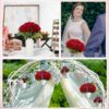 7f9078825c6016e9 50 Pcs Artificial Rose Flower Realistic Silk Roses with Stem Bouquet of Flowers Plastic Flowers Real Looking Fake Roses for Home Wedding Centerpieces Party Decorations (Blue)