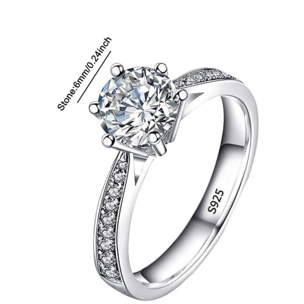 7f9f932b106a34c5 Allergy Free 100% Real Sterling Sier Rings Women Round 1 Carat Zirconia Diamant Engagement Wedding Band Fine Jewelry