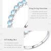 MODIAN 925 Sterling Silver Exquisite Round Moonstone Ring Stackable Crystal Ring For Women Birthday Gift Fine Jewelry