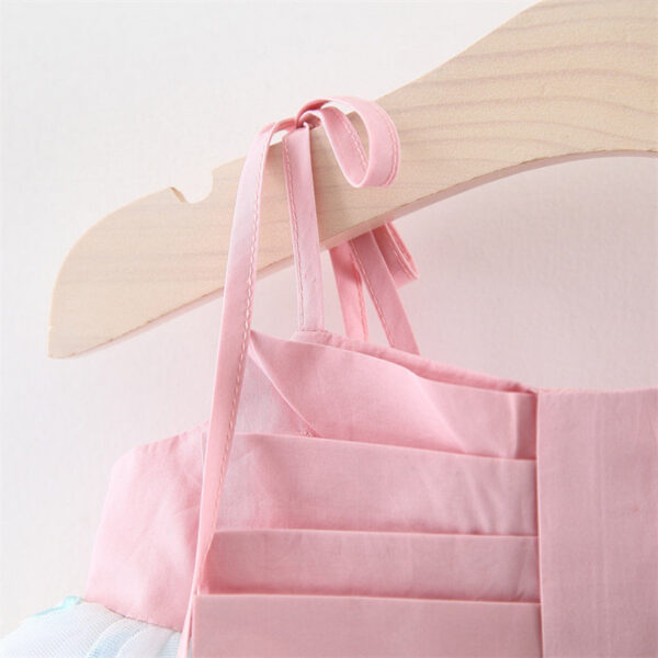 Summer Baby Girl Sling Mesh Dress Toddler Birthday Party Princess Flower Children Clothes 0 To 3 Years Old Wedding Kids Costume