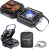 7fb1f16a2bc50553 2025 Upgraded 2-Burner Folding Propane Camp Stove - 16K BTU Portable Camping Stove w/Piezo Ignition, Griddle & Carry Bag for Tailgating, Barbecue (Blue)