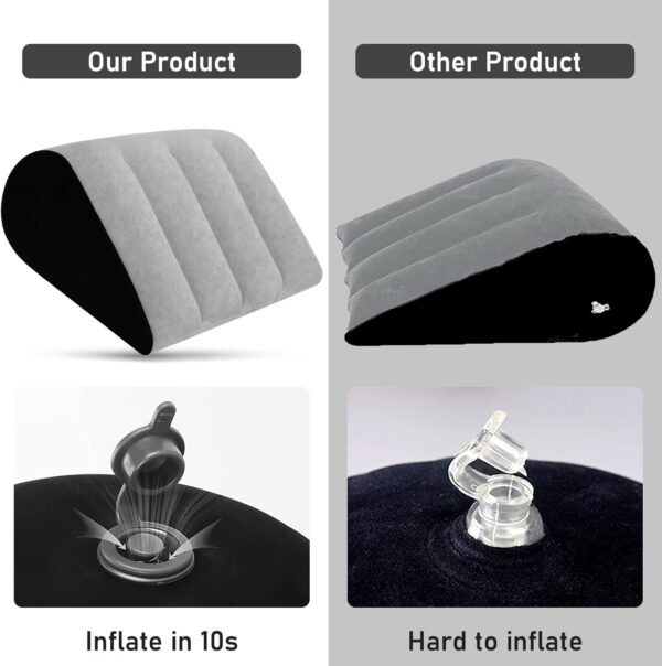 Inflatable Wedge Pillow Camping Cushions – Portable Folding Body Positioners Lightweight Wedge Pillow,Cushion for Yoga,Sleeping,Travel,Reading Lumbar Cushion for Back Pain and Pressure Relief