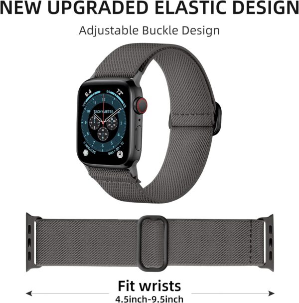 7fb86d0511214bf9 DaQin 3 Pack Elastic Bands Compatible with Apple Watch Band 45mm 44mm 49mm 42mm 41mm 40mm 38mm Women Men, Soft Nylon Solo Loop Straps for Apple Watch SE iWatch Series 9/8/7/6/5/4/3/2/1/Ultra/Ultra 2