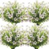 7fb9eff68569632e Grunyia 10 Bundles Artificial Flowers Outdoor UV Resistant Fake Flowers No Fade Faux Plants Garden Porch Window Box Decorating (White)