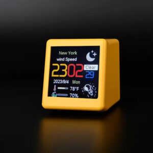 7fbf8566b336ab1d MINI Size Smart WIFI Weather Station Clock for Game Room Decoration. DIY Cute GIF Animations and Electronic Album Function