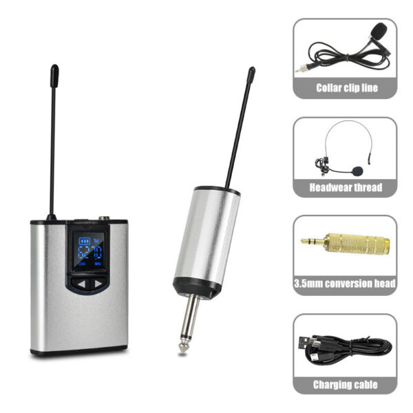 UHF Wireless Lavalier Microphone With Bodypack Transmitter Instructional Lecture Interview Vlog Live Recording