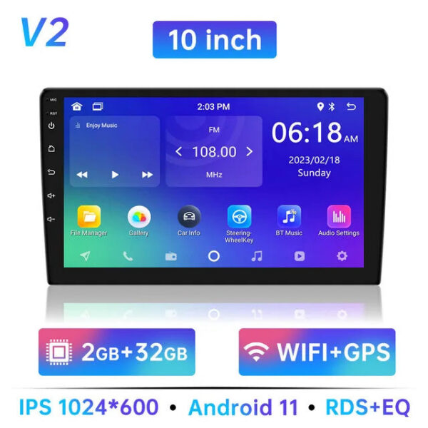 Android 11 Radio Autoradio 32G 2 Din 7"/9"/10" Universal WIFI GPS Car Audio Multimedia Player For Hyundai Nissan Toyota Kia