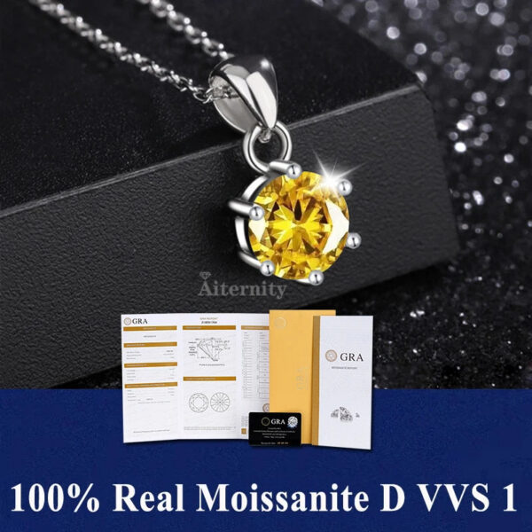 7fd3bdd9073fa19e S925 Sterling Silver High Jewellery 100% Moissanite Pendant Necklace D Colour with GRA Certificate for Ladies' Wedding, Party