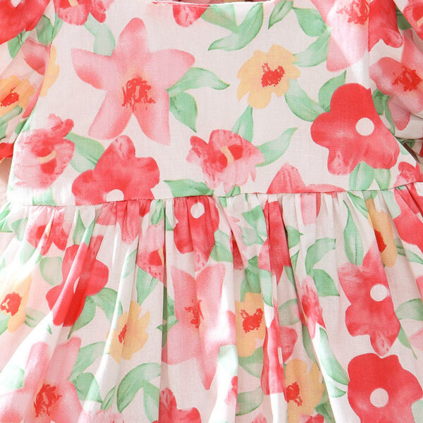 Sweet Baby Girl Dress Summer Soft Skin-friendly Children Clothing Lovely Flower Ribbon Toddler Dresses 0-3 Y Kids Daily Clothes