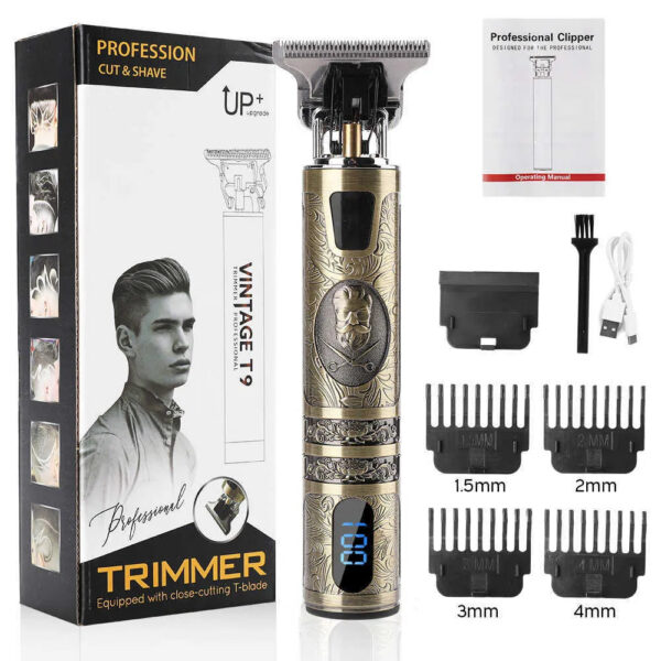 7fe4f9d40de5de9a T9 LCD Display Men's Clipper Beard Trimmer Rechargeable Hair Cutting hine Barber Shaver Electric Razor Cutter tendeuse L2402