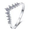 S925 Sterling Silver Little Princess Crown Diamond Ring Simple Sen Series Little Fresh Fine Wedding Engagement Birthday Gift