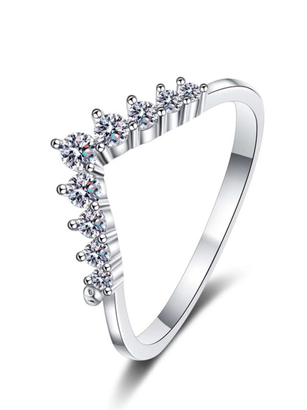S925 Sterling Silver Little Princess Crown Diamond Ring Simple Sen Series Little Fresh Fine Wedding Engagement Birthday Gift