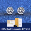 80074b219d7b4b74 GRA 100% Real Sterling Silver With 2 Certificates Moissanite 6 prong Earrings D Color Stud For Women Top Quality Wedding Jewelry