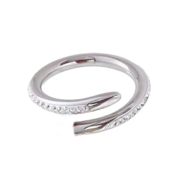 8008d9fb27993f7d Love rings for women diamond designer ring finger nail jewelry fashion classic titanium steel band gold sier rose color Size 5-10