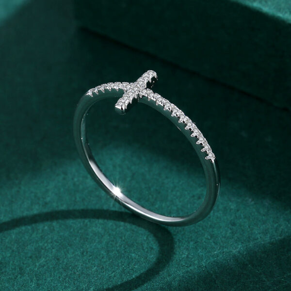 800c86b3bfc5d684 NEW Exquisite Ring for Women Real S Sier Eternity Cross Zircon Small Diamond Fashion Engagement Party Gifts Jewelry