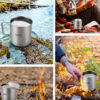 Titanium Outdoor Portable Camping Picnic Water Cup Mug with Foldable Handle 300ml 350ml 450ml 550ml 650ml / 750ml