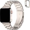 80109981702b742b Fullmosa Compatible Apple Watch Bands 41mm 40mm 38mm, Stainless Steel iWatch Band with Case for Apple Watch Ultra2/Ultra Series 9/8/7/6/5/4/3/2/1/SE/SE2, Rose Gold(Short)
