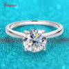 Smyoue White Gold 2ct 100% Moissanite Engagement Ring for Women S Sterling Sier Lab Diamond Promise Wedding Band Jewelry