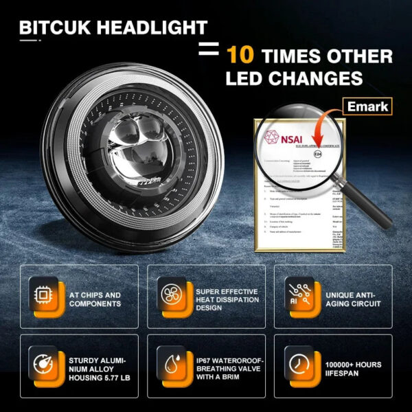 802017ca98a652e5 7" Car Led Headlight For Lada Niva 4x4 7inch H4 Led Headlights Angel Eyes For Jeep Wrangler OffRoad 4x4 Suzuki Samurai Toyota