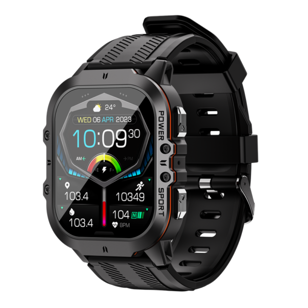 8022747a8e88e031 New C26 Smart Watch 100+ Sports Modes Bluetooth Call Smartwatch 1.96" AMOLED Display 1ATM Waterproof Outdoor Military Wristwatch