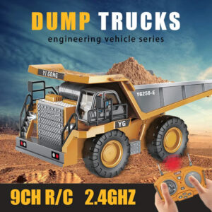803259abb22f4c4a 1:24 9CH RC Alloy Dump Truck Car Engineering Vehicle Forklift Heavy Excavator Remote Control Car Toys for Boys Children's Gifts