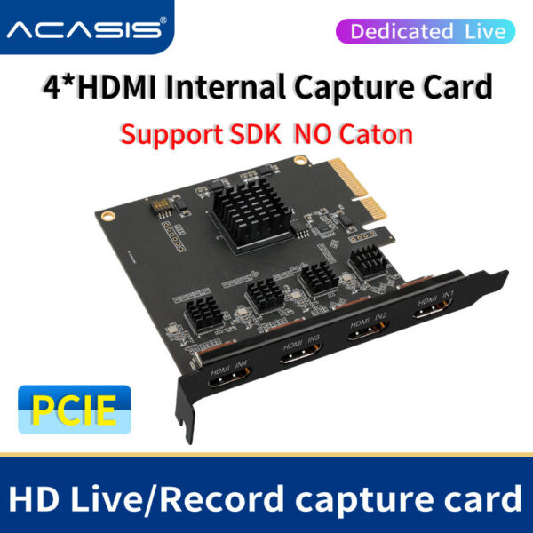 803f94e59aca1071 Acasis 4 Channel HDMI-compatible/SDI PCI-E Video Capture Card 1080p 60fps OBS Wirecast Live Broadcast Streaming Adapter Quad