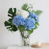80418807c7b9bba5 3PCS 22 inch Realistic Artificial Hydrangea Large Real Touch Flowers Artificial Flowers Dry Flowers Outdoor Wedding Christmas Office Family Party Living Room Table Decoration (Blue)