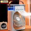 8053b08cd4f4d281 3 In 1 AIr Conditioner Household Small Cooler LED Night Light Portable Humidifier Air Adjustment Office Home Fan New