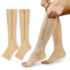 1 Pair Zipper Women Men Pain Relief Stretchy Stockings Compression Sports Socks Support Open Toe