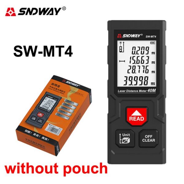 SNDWAY Laser Distance Meter 40M/50M/120M Digital Tape Measure Precision Rangefinder With Distance/Area/Volume/Self-calibration